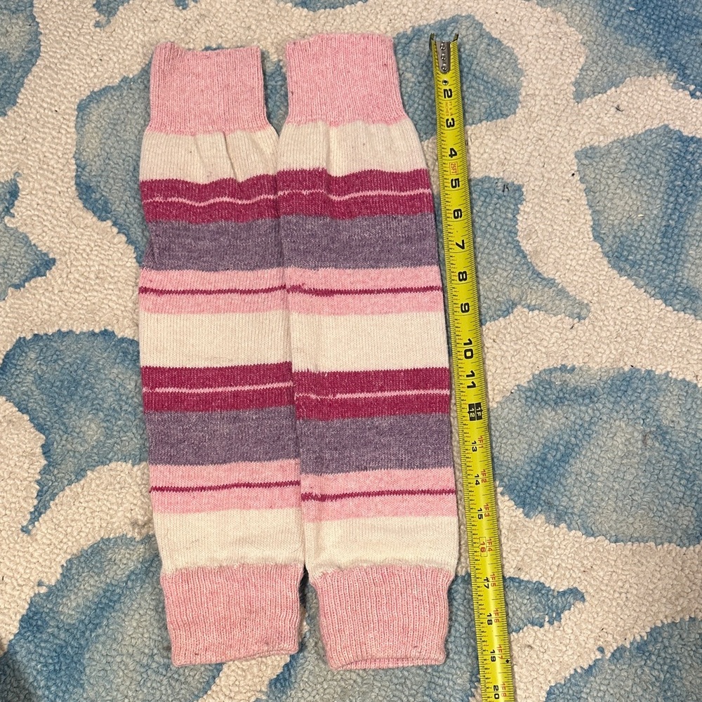 Lambswool Pink and Purple Leg Warmers